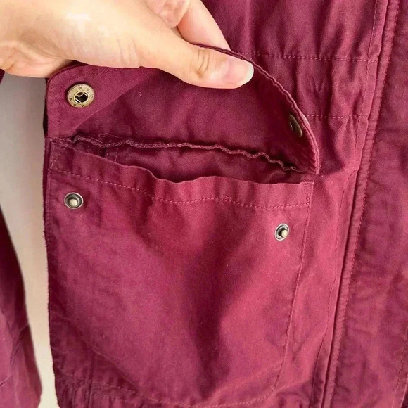 Love Tree Anorak Jacket, Berry Colored Utility Jacket, Size Large - Picture 12 of 16